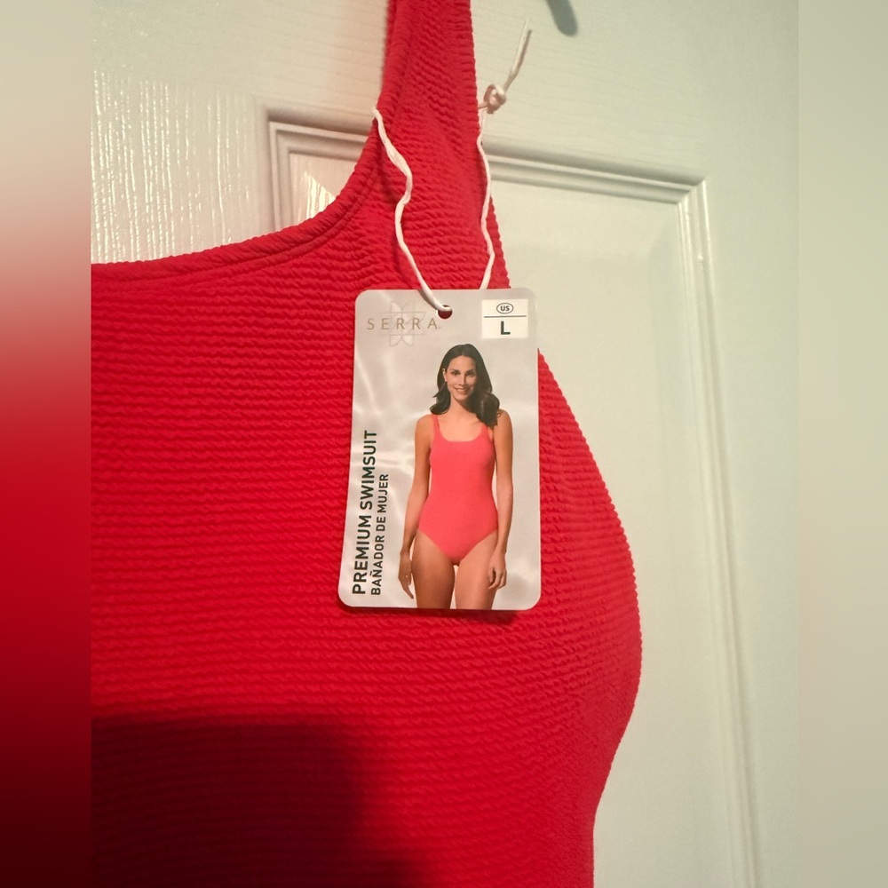 Serra Pink Textured Women’s One-Piece Swimsuit - Picture 2 of 6